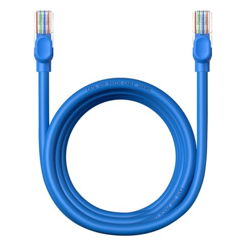Kabel Ethernet Baseus High Speed Cat 6 RJ-45 1000Mb/s 3m okrągły - niebieski Kabel Ethernet Baseus High Speed Cat 6 RJ-45 1000Mb/s 3m okrągły - niebieski