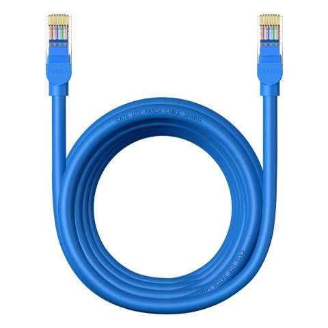 Kabel Ethernet Baseus High Speed Cat 6 RJ-45 1000Mb/s 5m okrągły - niebieski Kabel Ethernet Baseus High Speed Cat 6 RJ-45 1000Mb/s 5m okrągły - niebieski
