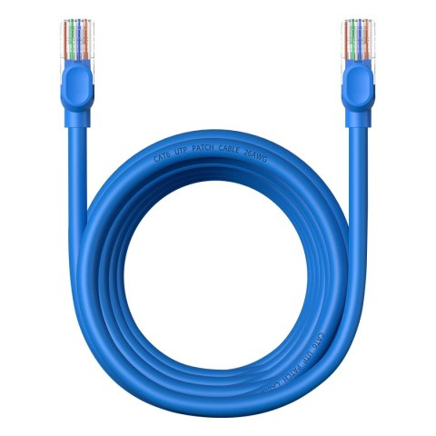 Kabel Ethernet Baseus High Speed Cat 6 RJ-45 1000Mb/s 5m okrągły - niebieski Kabel Ethernet Baseus High Speed Cat 6 RJ-45 1000Mb/s 5m okrągły - niebieski