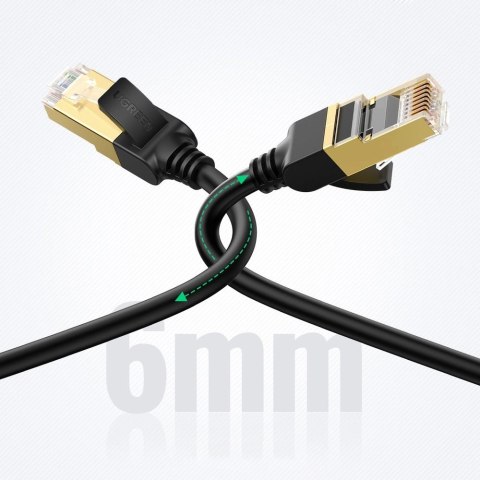 Kabel sieciowy Ugreen NW107 RJ45/Cat 7 F/FTP 15m - czarny Kabel sieciowy Ugreen NW107 RJ45/Cat 7 F/FTP 15m - czarny