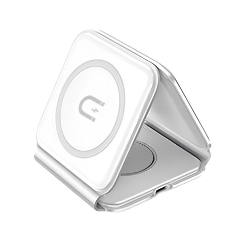 Ładowarka indukcyjna 3w1 Dudao A11N 15W - biała + kabel USB-C / USB-C Ładowarka indukcyjna 3w1 Dudao A11N 15W - biała + kabel USB-C / USB-C
