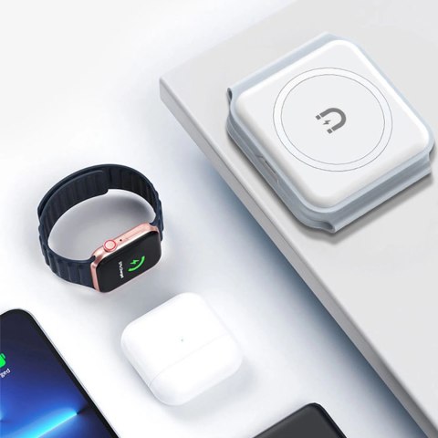 Ładowarka indukcyjna 3w1 Dudao A11N 15W - biała + kabel USB-C / USB-C Ładowarka indukcyjna 3w1 Dudao A11N 15W - biała + kabel USB-C / USB-C