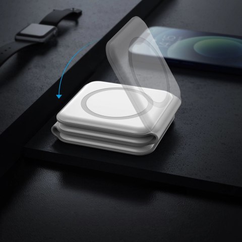 Ładowarka indukcyjna 3w1 Dudao A11N 15W - biała + kabel USB-C / USB-C Ładowarka indukcyjna 3w1 Dudao A11N 15W - biała + kabel USB-C / USB-C
