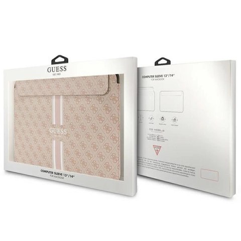 Pokrowiec Guess 4G Printed Stripes na laptopa 14" - różowy Pokrowiec Guess 4G Printed Stripes na laptopa 14" - różowy