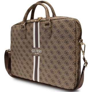 Torba Guess 4G Printed Stripes na laptopa 16" - brązowa
