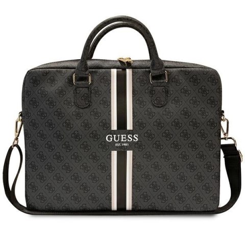 Torba Guess 4G Printed Stripes na laptopa 16" - czarna