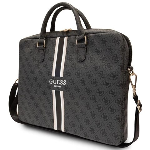 Torba Guess 4G Printed Stripes na laptopa 16" - czarna
