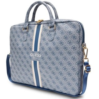 Torba Guess 4G Printed Stripes na laptopa 16" - niebieska