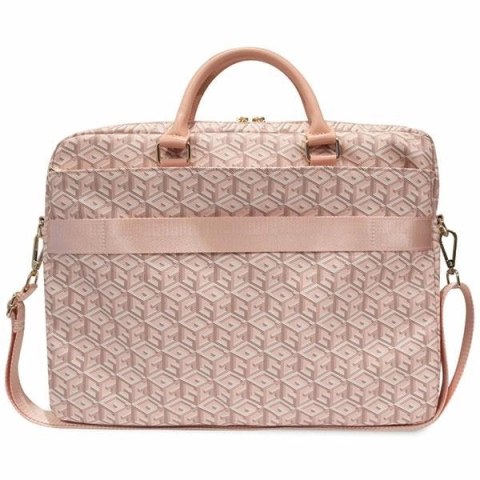 Torba Guess GCube Stripes na laptopa 16" - różowa Torba Guess GCube Stripes na laptopa 16" - różowa