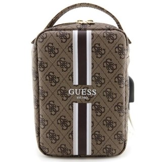 Torba organizer Guess 4G Printed Stripes - brązowa