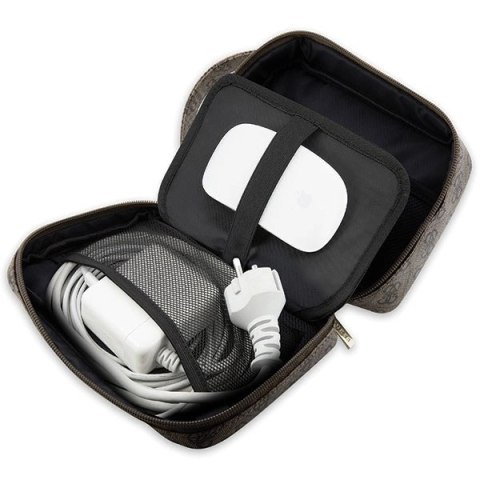 Torba organizer Guess 4G Printed Stripes - brązowa