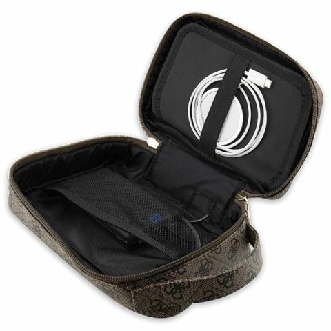 Torba organizer Guess 4G Printed Stripes - brązowa