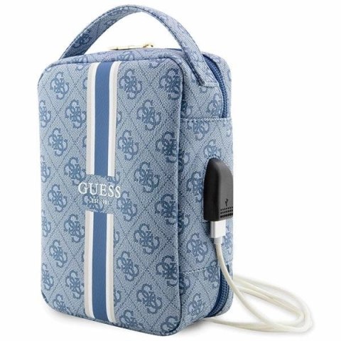 Torba organizer Guess 4G Printed Stripes - niebieska