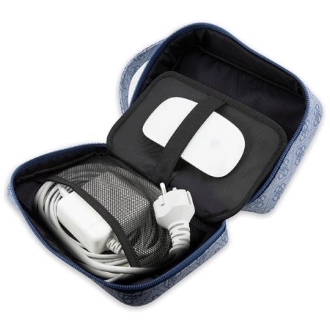 Torba organizer Guess 4G Printed Stripes - niebieska