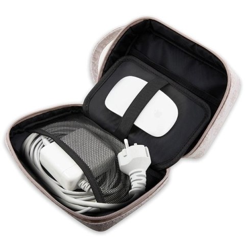 Torba organizer Guess 4G Printed Stripes - różowa