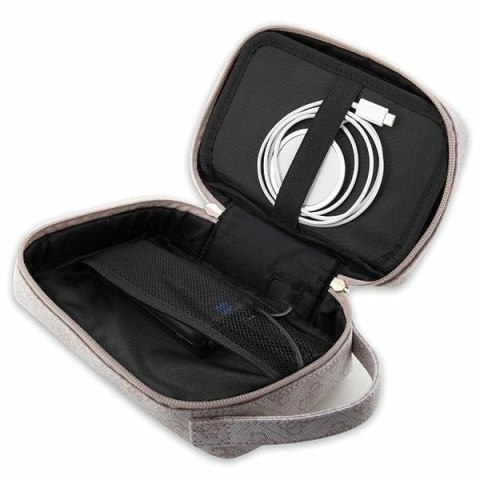 Torba organizer Guess 4G Printed Stripes - różowa