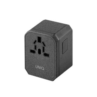 Adapter podróżny UNIQ Voyage LITHOS Collective 33W 2xUSB PD 18W QC 3.0 - szary