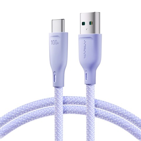 Kabel Joyroom Multi-Color Series S-A34 USB-A / USB-C 100W 1m - fioletowy Kabel Joyroom Multi-Color Series S-A34 USB-A / USB-C 100W 1m - fioletowy