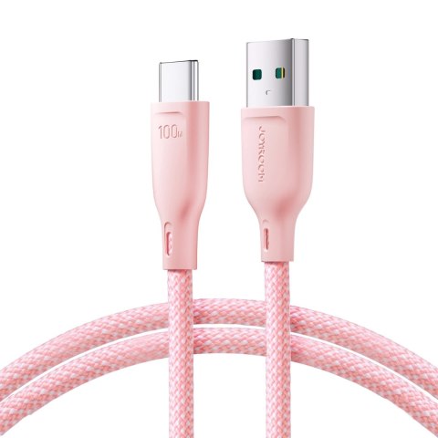 Kabel Joyroom Multi-Color Series S-A34 USB-A / USB-C 100W 1m - różowy Kabel Joyroom Multi-Color Series S-A34 USB-A / USB-C 100W 1m - różowy