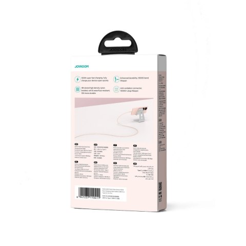 Kabel Joyroom Multi-Color Series S-A34 USB-A / USB-C 100W 1m - różowy Kabel Joyroom Multi-Color Series S-A34 USB-A / USB-C 100W 1m - różowy