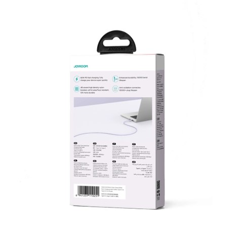 Kabel Joyroom Multi-Color Series S-A34 USB-C / USB-C PD 60W 1m - fioletowy Kabel Joyroom Multi-Color Series S-A34 USB-C / USB-C PD 60W 1m - fioletowy