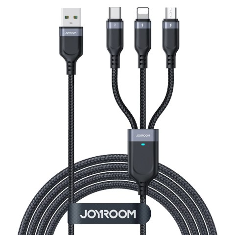 Kabel Joyroom Multi-Use Series S-A18 3w1 USB-A - Lightning / USB-C / micro USB 1.2m - czarny Kabel Joyroom Multi-Use Series S-A18 3w1 USB-A - Lightning / USB-C / micro USB 1.2m - czarny