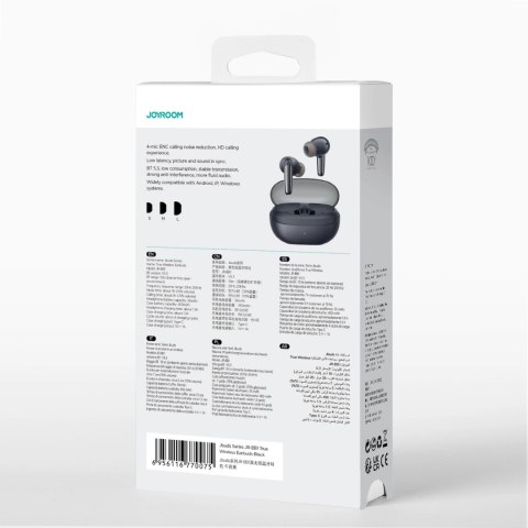 Douszne słuchawki bezprzewodowe Joyroom Jbuds Series JR-BB1 TWS - czarne Douszne słuchawki bezprzewodowe Joyroom Jbuds Series JR-BB1 TWS - czarne