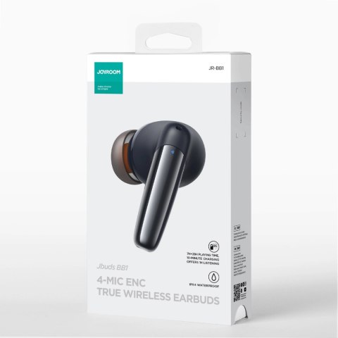 Douszne słuchawki bezprzewodowe Joyroom Jbuds Series JR-BB1 TWS - czarne Douszne słuchawki bezprzewodowe Joyroom Jbuds Series JR-BB1 TWS - czarne