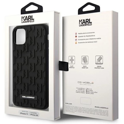 Etui Karl Lagerfeld 3D Monogram na iPhone 11 / Xr - czarne Etui Karl Lagerfeld 3D Monogram na iPhone 11 / Xr - czarne