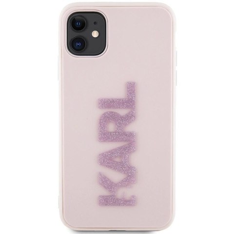 Etui Karl Lagerfeld 3D Rubber Glitter Logo na iPhone 11 / Xr - różowe Etui Karl Lagerfeld 3D Rubber Glitter Logo na iPhone 11 / Xr - różowe