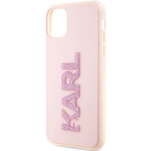 Etui Karl Lagerfeld 3D Rubber Glitter Logo na iPhone 11 / Xr - różowe Etui Karl Lagerfeld 3D Rubber Glitter Logo na iPhone 11 / Xr - różowe