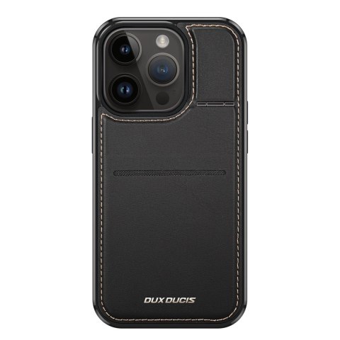 Etui portfel Dux Ducis Rafi Mag z podstawką 3w1 do iPhone 15 Pro z MagSafe i blokadą RFID - czarne Etui portfel Dux Ducis Rafi Mag z podstawką 3w1 do iPhone 15 Pro z MagSafe i blokadą RFID - czarne