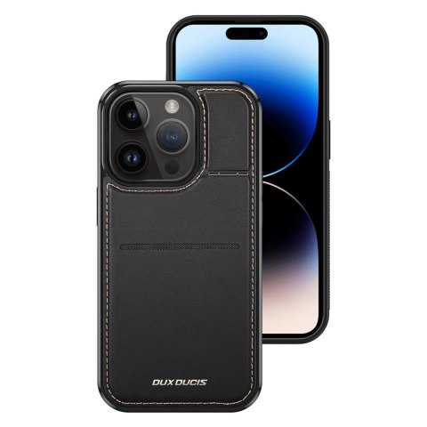 Etui portfel Dux Ducis Rafi Mag z podstawką 3w1 do iPhone 15 Pro z MagSafe i blokadą RFID - czarne Etui portfel Dux Ducis Rafi Mag z podstawką 3w1 do iPhone 15 Pro z MagSafe i blokadą RFID - czarne