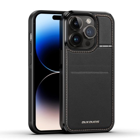 Etui portfel Dux Ducis Rafi Mag z podstawką 3w1 do iPhone 15 Pro z MagSafe i blokadą RFID - czarne Etui portfel Dux Ducis Rafi Mag z podstawką 3w1 do iPhone 15 Pro z MagSafe i blokadą RFID - czarne