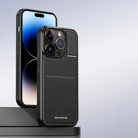 Etui portfel Dux Ducis Rafi Mag z podstawką 3w1 do iPhone 15 Pro z MagSafe i blokadą RFID - czarne Etui portfel Dux Ducis Rafi Mag z podstawką 3w1 do iPhone 15 Pro z MagSafe i blokadą RFID - czarne