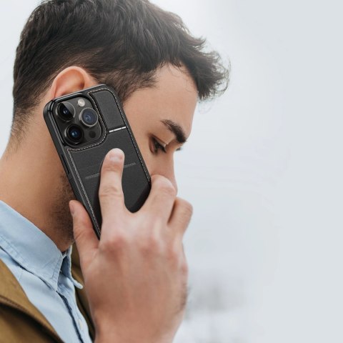 Etui portfel Dux Ducis Rafi Mag z podstawką 3w1 do iPhone 15 Pro z MagSafe i blokadą RFID - czarne Etui portfel Dux Ducis Rafi Mag z podstawką 3w1 do iPhone 15 Pro z MagSafe i blokadą RFID - czarne
