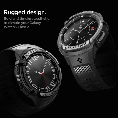 Etui z paskiem Spigen Rugged Armor Pro na Samsung Galaxy Watch 6 Classic (47 mm) - czarne Etui z paskiem Spigen Rugged Armor Pro na Samsung Galaxy Watch 6 Classic (47 mm) - czarne