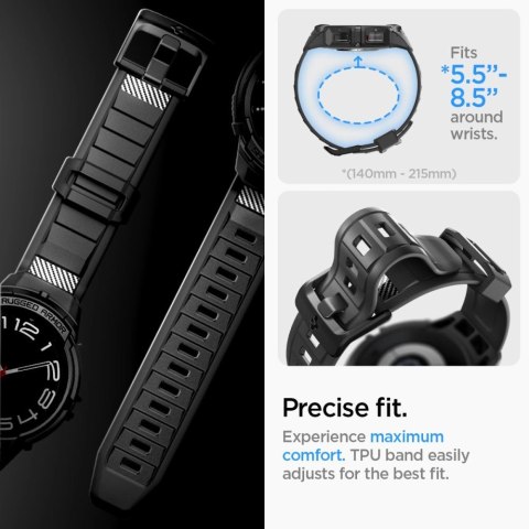 Etui z paskiem Spigen Rugged Armor Pro na Samsung Galaxy Watch 6 Classic (47 mm) - czarne Etui z paskiem Spigen Rugged Armor Pro na Samsung Galaxy Watch 6 Classic (47 mm) - czarne