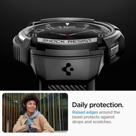 Etui z paskiem Spigen Rugged Armor Pro na Samsung Galaxy Watch 6 Classic (47 mm) - czarne Etui z paskiem Spigen Rugged Armor Pro na Samsung Galaxy Watch 6 Classic (47 mm) - czarne