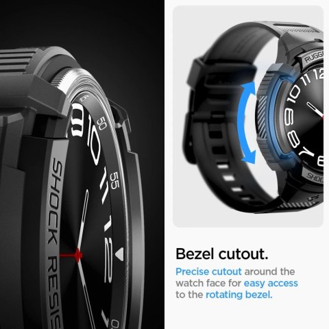 Etui z paskiem Spigen Rugged Armor Pro na Samsung Galaxy Watch 6 Classic (47 mm) - czarne Etui z paskiem Spigen Rugged Armor Pro na Samsung Galaxy Watch 6 Classic (47 mm) - czarne
