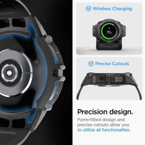 Etui z paskiem Spigen Rugged Armor Pro na Samsung Galaxy Watch 6 Classic (47 mm) - czarne Etui z paskiem Spigen Rugged Armor Pro na Samsung Galaxy Watch 6 Classic (47 mm) - czarne