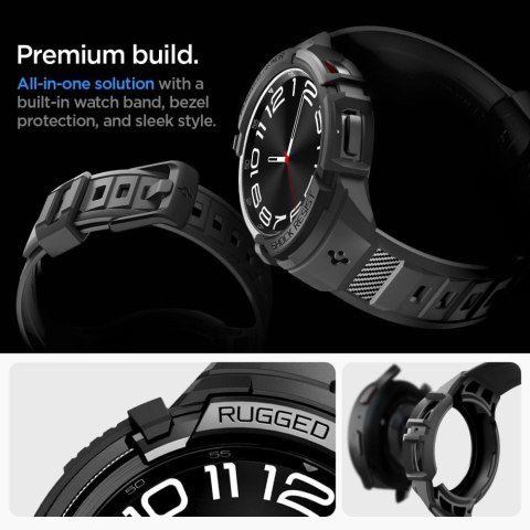 Etui z paskiem Spigen Rugged Armor Pro na Samsung Galaxy Watch 6 Classic (47 mm) - czarne Etui z paskiem Spigen Rugged Armor Pro na Samsung Galaxy Watch 6 Classic (47 mm) - czarne