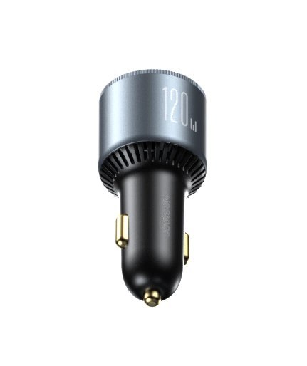 Ładowarka samochodowa Joyroom JR-CCN07 120W 2xUSB-C USB-A + kabel USB-C 100W - ciemnoszara Ładowarka samochodowa Joyroom JR-CCN07 120W 2xUSB-C USB-A + kabel USB-C 100W - ciemnoszara