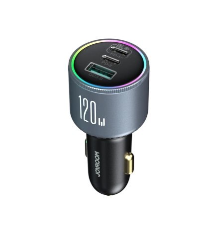 Ładowarka samochodowa Joyroom JR-CCN07 120W 2xUSB-C USB-A + kabel USB-C 100W - ciemnoszara Ładowarka samochodowa Joyroom JR-CCN07 120W 2xUSB-C USB-A + kabel USB-C 100W - ciemnoszara