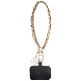 Pasek Guess Saffiano Chain 4G Charm - różowy