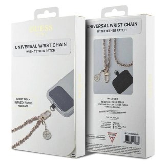 Pasek Guess Saffiano Chain 4G Charm - różowy