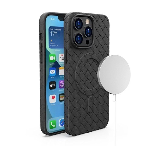 Plecione etui MagSafe Woven Case do iPhone 14 Pro - czarne Plecione etui MagSafe Woven Case do iPhone 14 Pro - czarne