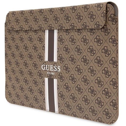 Pokrowiec Guess 4G Printed Stripes na laptopa 16" - brązowy