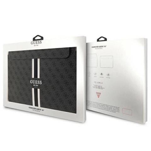 Pokrowiec Guess 4G Printed Stripes na laptopa 16" - czarny