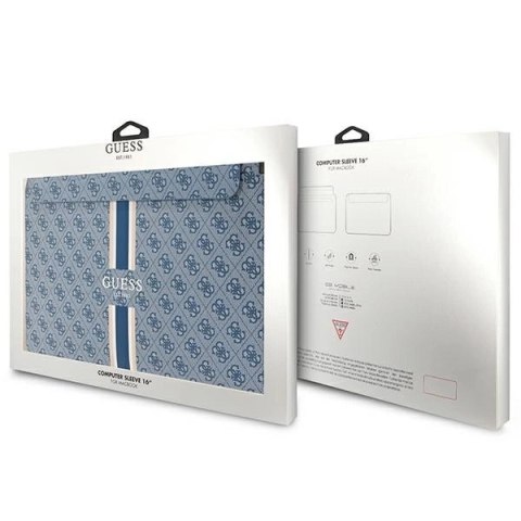 Pokrowiec Guess 4G Printed Stripes na laptopa 16" - niebieski
